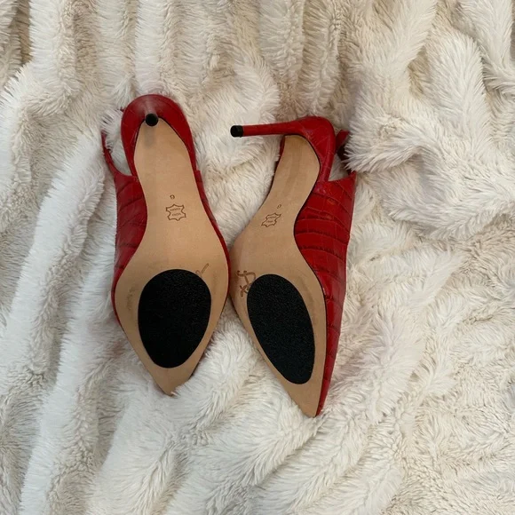Alice & Olivia red croc heels - Picture 5 of 6